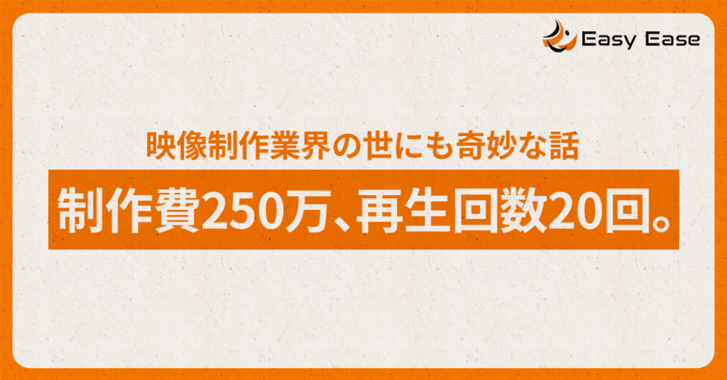 制作費250万円、再生回数20回