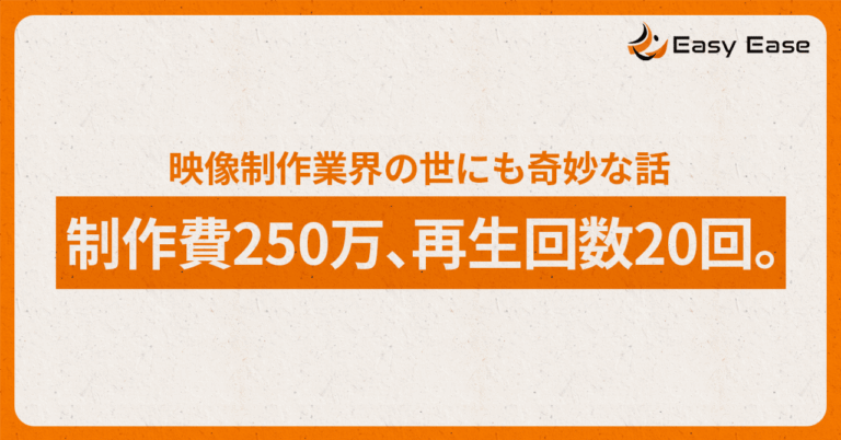 制作費250万円、再生回数20回